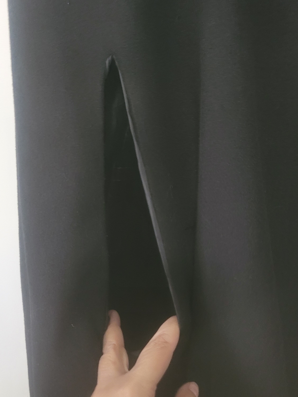 Black Three-Button A-Line Cape Jacket - Picture 2 of 7